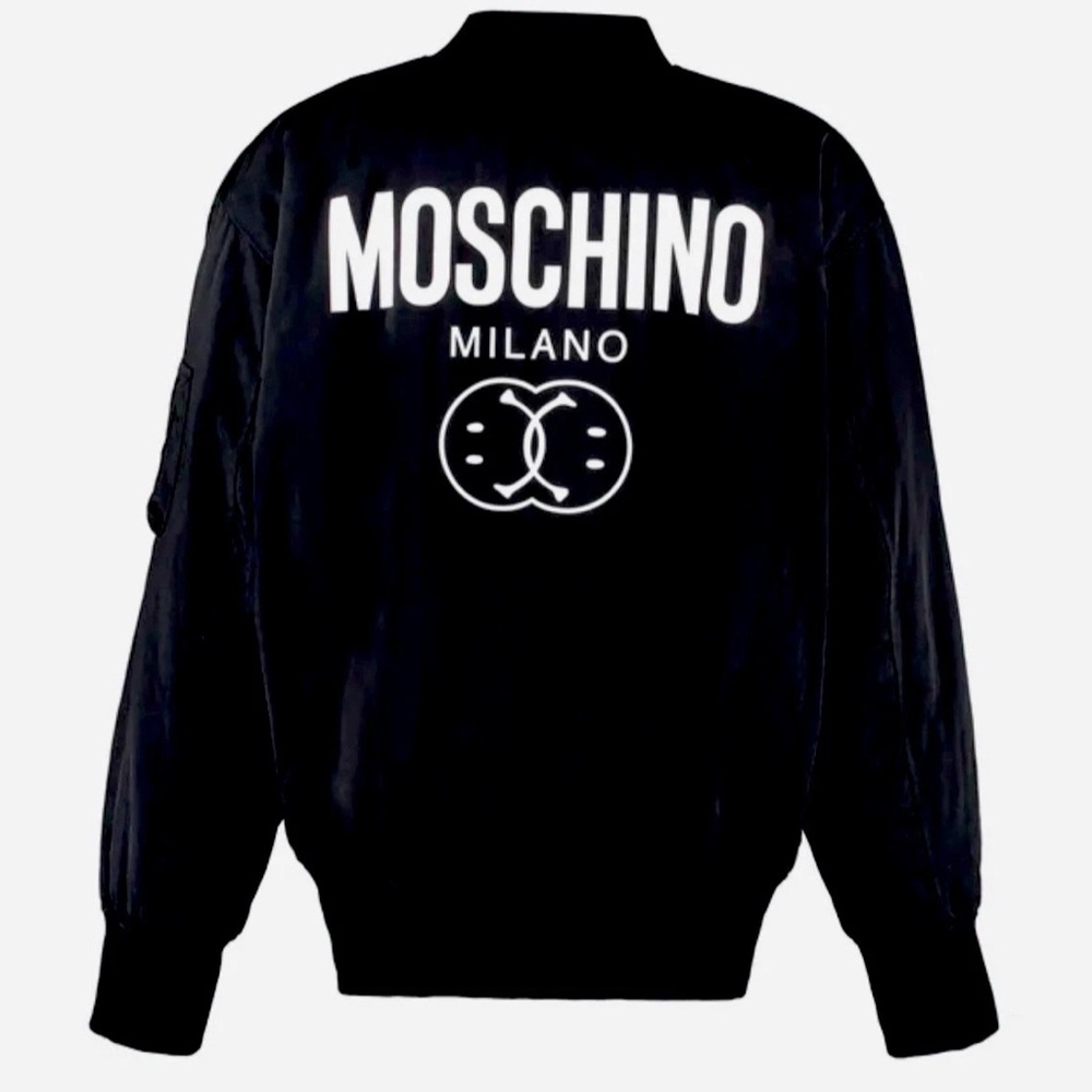 NWT $ 1054 MOSCHINO  Men’s  Jacket - Double Smile Bomber Made In italy